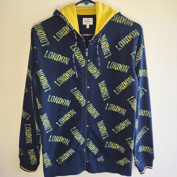 Pepe Jeans London Full Zip Hoodie Call Out Youth Size Large 16 - Picture 2 of 10